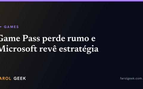 Logo do Xbox Game Pass em destaque com controles e interface de catálogo de jogos